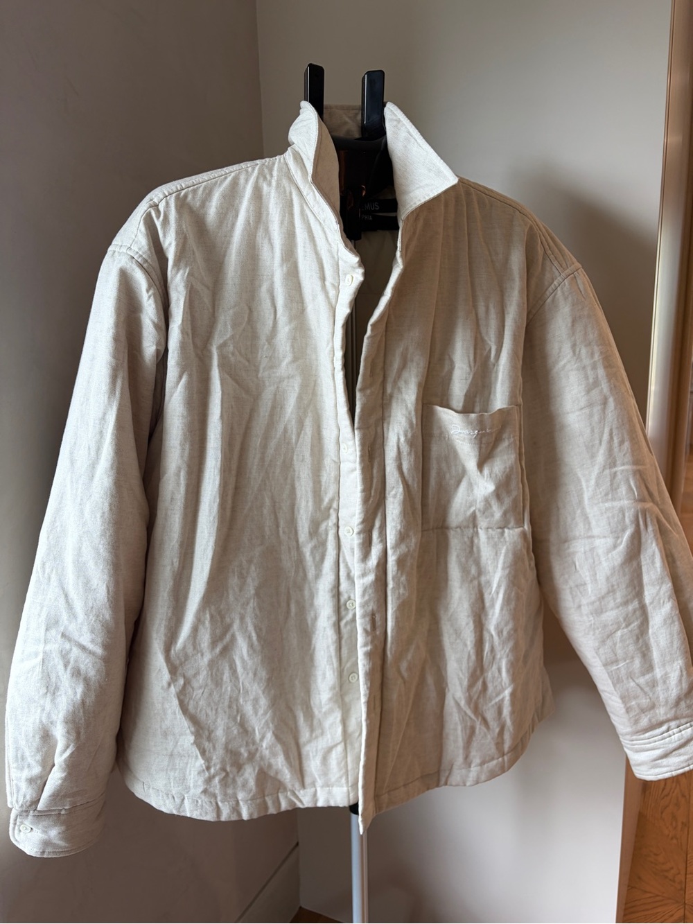 Light Beige Quilted Men’s Jacket - jacquemus